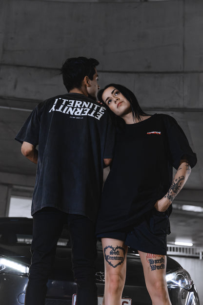 TWOFOLD TEE - Washed Black